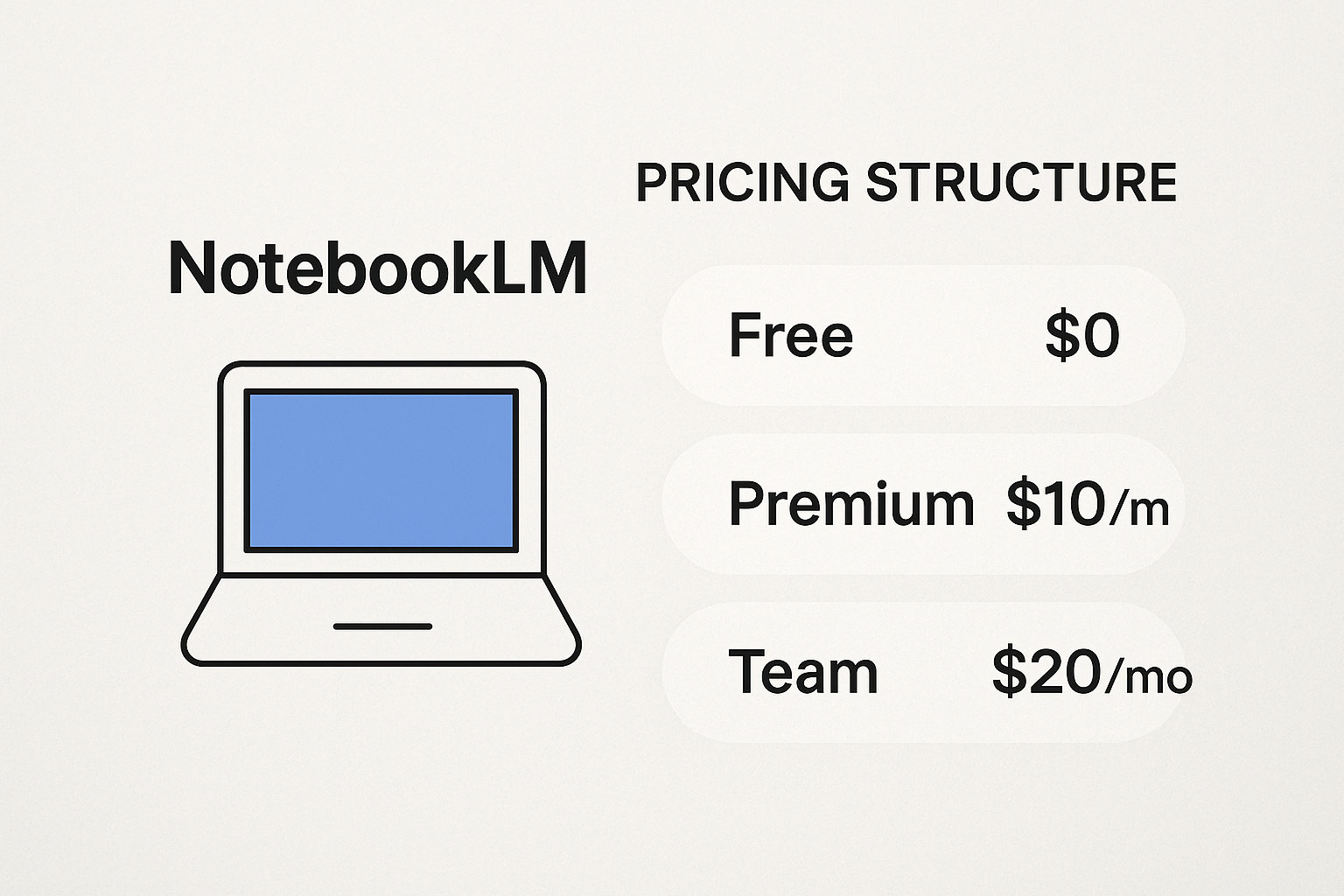 Illustration of pricing structure for NotebookLM.