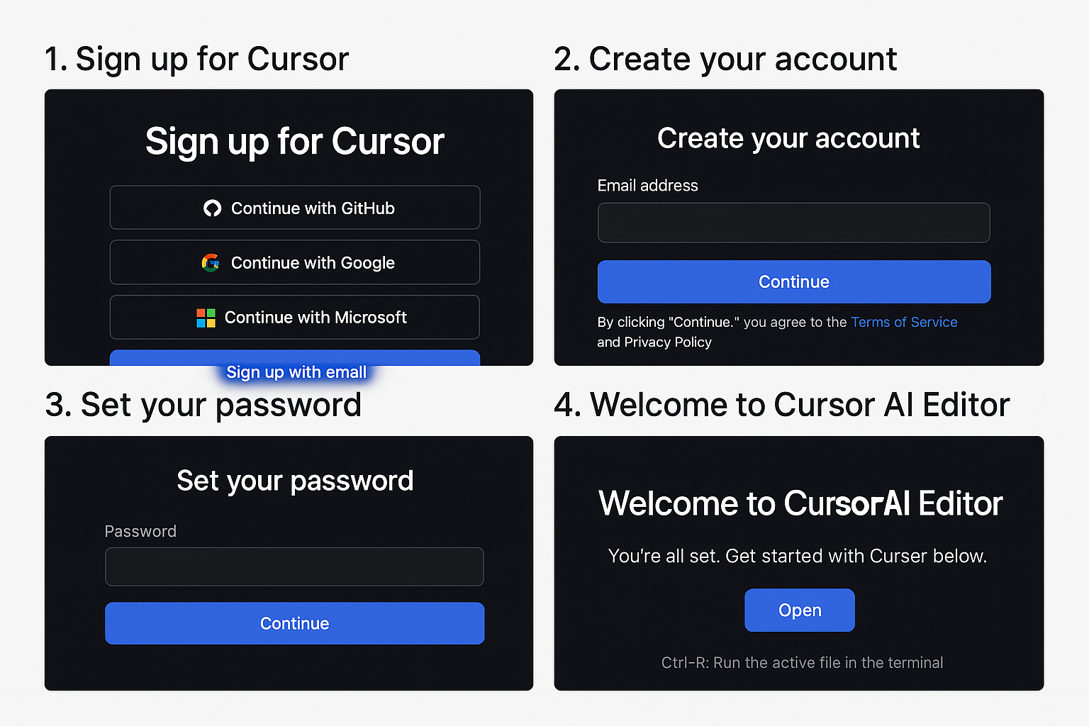 Step-by-step signup guide