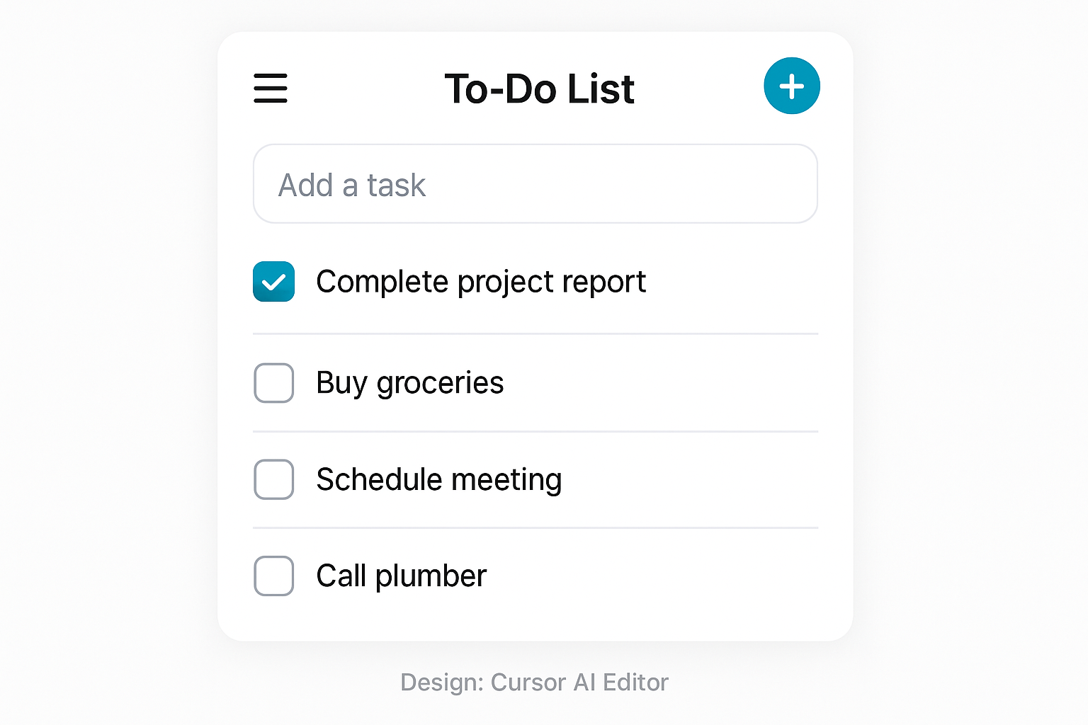 To-Do list app example built with Cursor AI Editor