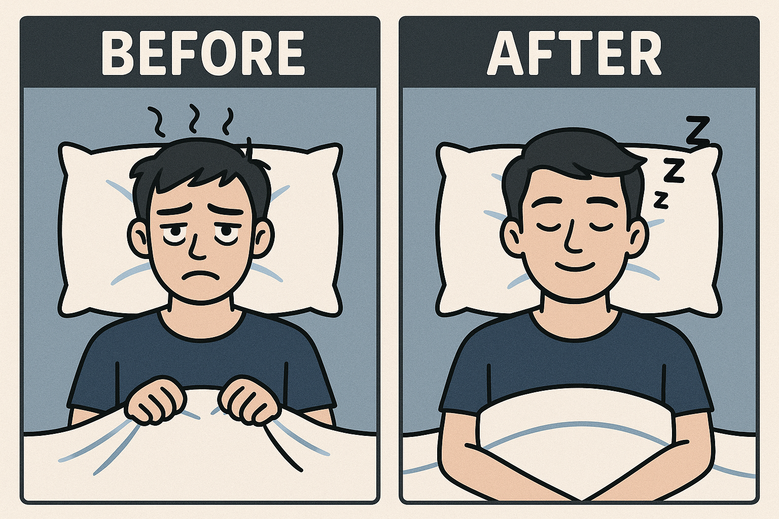 수면의 질이 개선된 전후 비교