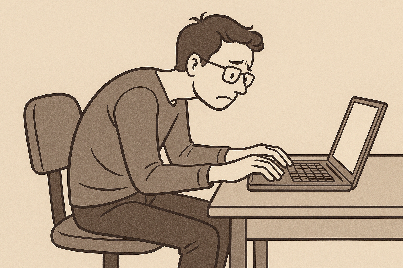 Incorrect desk posture and the beginning of tech neck in office workers