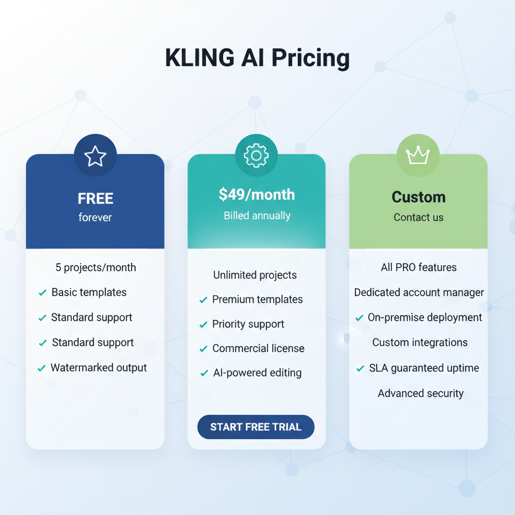 Kling AI 가격 정책 표