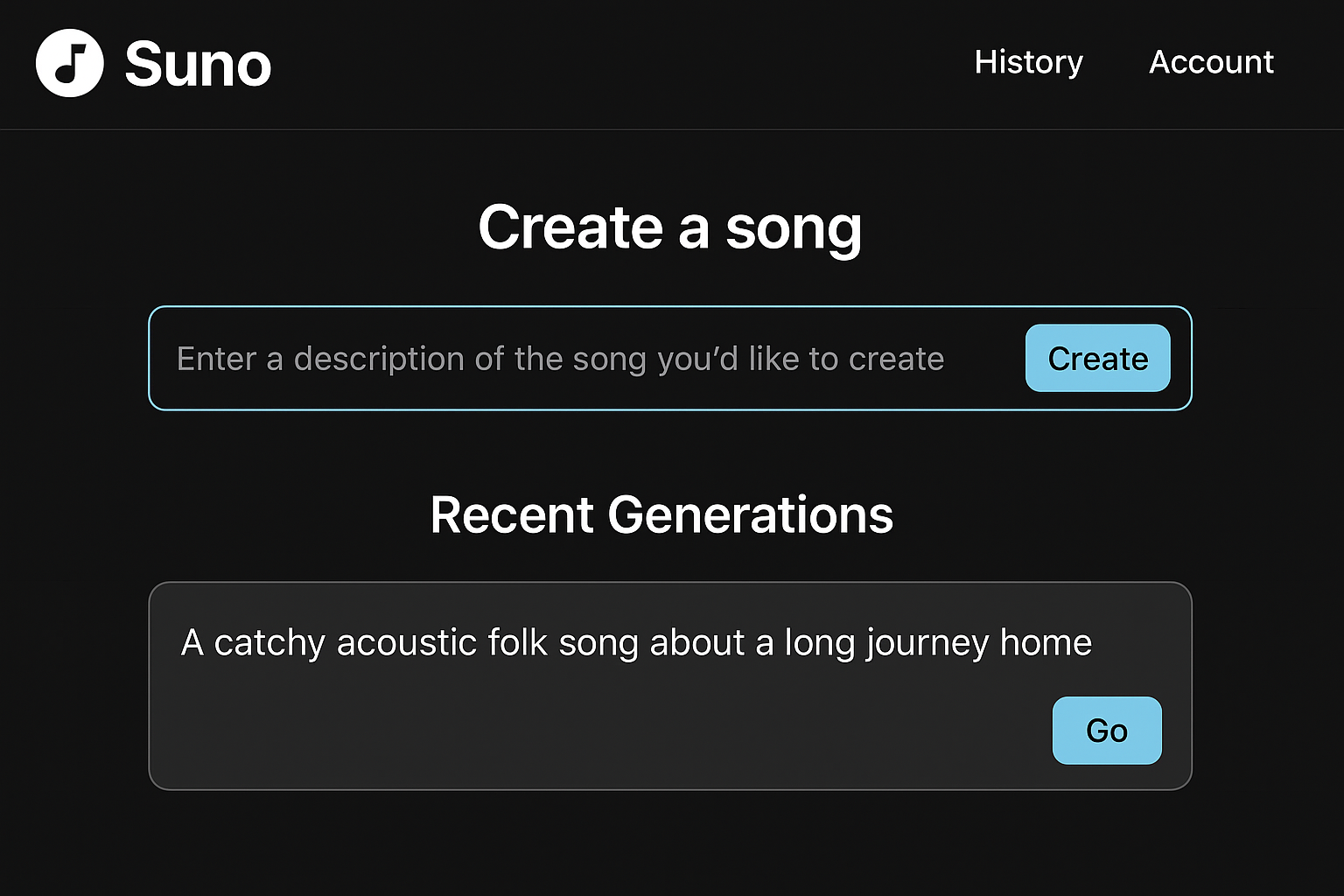 Suno AI interface