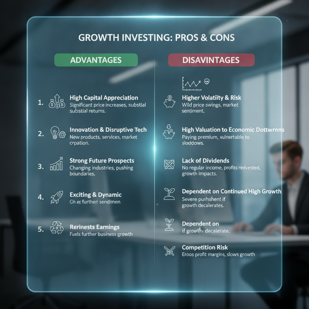 Growth Investing Pros and Cons Chart