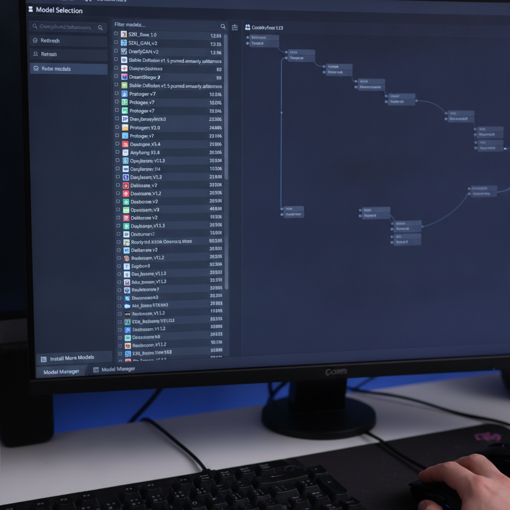 ComfyUI Model Selection Screen