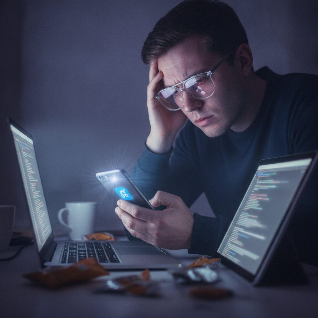 A person using digital devices