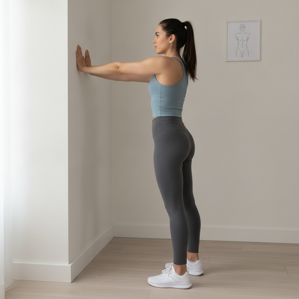Show Wall Stretch exercise with correct posture