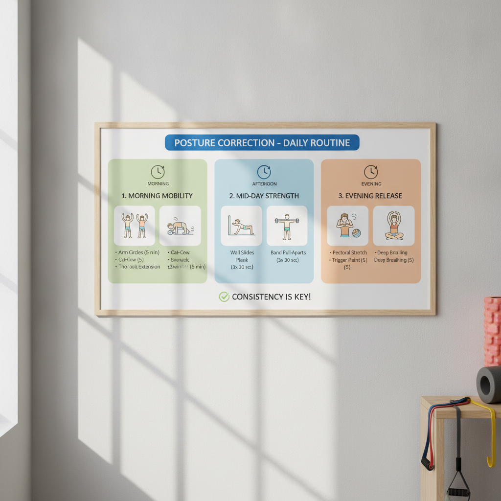Create a visual schedule for daily exercise routine